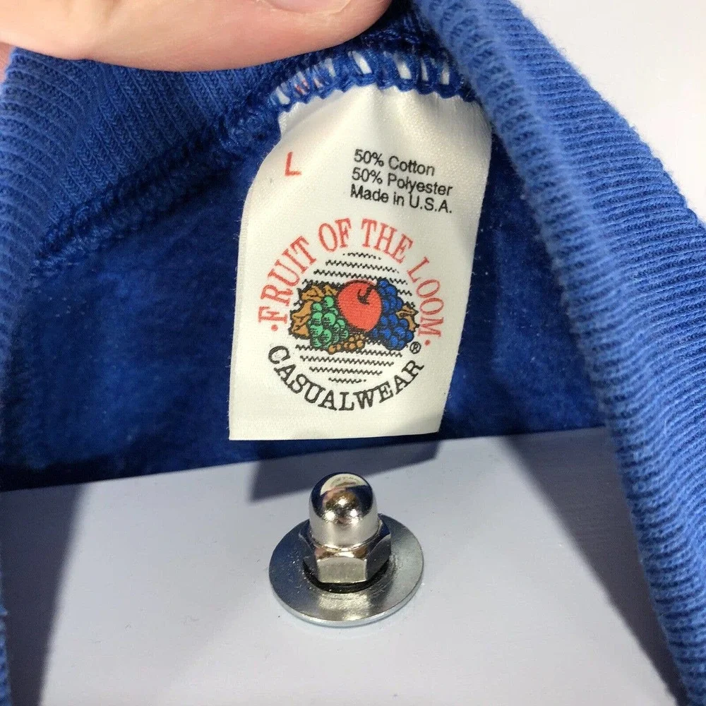 Vintage Golf Sweatshirt Blue USA Made Fruit Of The Loom Size Large 80s 90s Top - Picture 9 of 12